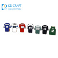 Wholesale cheap custom shaped metal stamped enamel football sports jersey lapel pin for souvenir